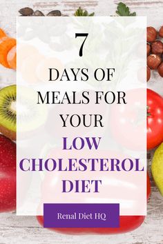 Meal Plan To Lower Cholesterol