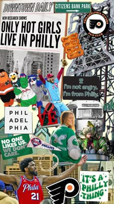 an advertisement for the philadelphia flyers and other sports teams