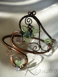 109 Green And Copper, Hippie Rings, Apple Devices, Wire Wrapped Bracelet, Handmade Wire Jewelry, Wire Crafts