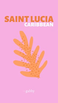 a pink background with an orange plant and the words, saint lucia caribean