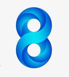 the 8 logo is shown in blue on a white background, and it appears to be an eight