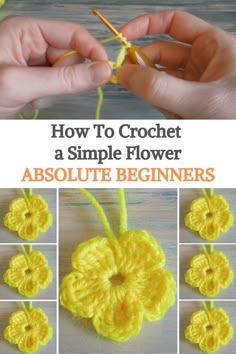 how to crochet a simple flower for absolute beginners