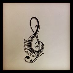 a drawing of a musical note with music notes on it