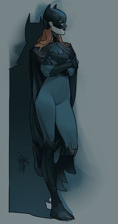 a drawing of a woman dressed as batman