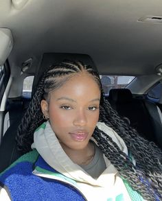 Flat Twists With Extensions, Corn Row Box Braids, Braided Front Hair, Feed In Twists, Braid Hairstyles Natural Hair, Half Head Braids, Quick Protective Styles, Funali Braids, Simple Fulani Braids