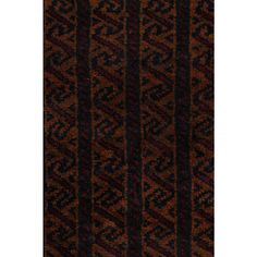 a brown and black rug with stripes on it