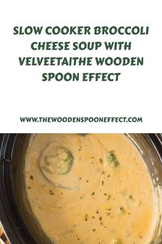 slow cooker broccoli cheese soup with velveetah the wooden spoon effect