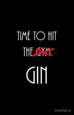 the words time to hit the gym gin on a black background with red and white scissors