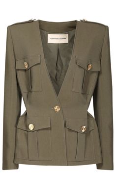 Designer Jackets, Safari Jacket, Alexandre Vauthier, Evening Jackets, Beauty And Lifestyle, Field Jacket, Classic Outfits, Military Green, Double Breasted Suit Jacket