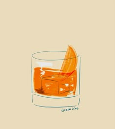 an orange sitting in a glass filled with liquid