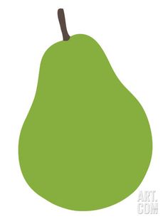 a green pear on a white background