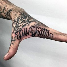 a person's hand with a tattoo on it and the word tim piatti written in cursive font