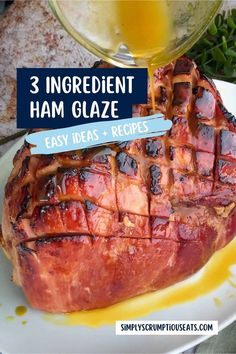 Ham with glaze. Easy Glaze For Ham, How To Cook Ham In Oven, Best Ham Glaze Recipe, Ham Seasoning, Juicy Ham