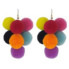 PRICES MAY VARY. ❤SIZE DESIGN❤ Measuring 6cm ( 2.36 inch). light weight.The Colorful fur ball earrings make the perfect minimalist earrings for everyday wear. ❤EARRING MATERIAL❤： The pair of earrings is designed with absolutely no nickel or lead, making them safe for children and women with nickel and lead allergies. lightweight and will not increase much burden on your ears, easy to put on and take off, comfortable and convenient for wearing.Add this charming pair of earrings to your loved one' Trendy Multicolor Dangle Earrings, Fun Rainbow Earrings For Summer, Trendy Rainbow Earrings For Summer, Multicolor Tassel Earrings For Party, Trendy Multicolor Tassel Earrings, Casual Multicolor Earrings For Party, Multicolor Tassel Earrings For Summer Festival, Casual Multicolor Earrings For Festivals, Casual Multicolor Festival Earrings