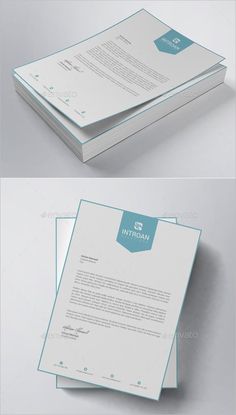 the front and back side of a brochure, with blue accents on it