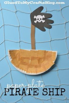 paper plate pirate ship craft for kids to make