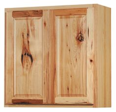 a close up of a wooden cabinet with two doors and one drawer on the side