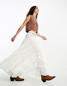 Skirt by ASOS DESIGN The ultimate all-rounder Low rise Drawstring waist Regular fit Western Style Outfits, Skirt White, White Maxi, Skirt Outfit, Maxi Skirts