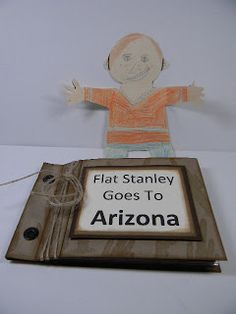 a sign that says flat stanley goes to arizona on the side of a white wall