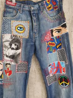 Mom Jeans Levis, Diy Jeans, Denim Art, Diy Vetement, Jeans Levis, Denim Diy