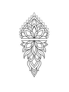 a black and white drawing of a flower with leaves in the shape of a cross