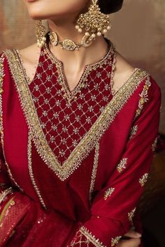 Trendy Outfits Indian, Zari Embroidery, Neck Designs For Suits, Pakistani Fancy Dresses, Kurta Neck Design, Dress Neck Designs, Traditional Indian Outfits, Dress Design Patterns, Sleeves Designs For Dresses