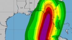 an image of a weather map with the colors of rainbows and red on it