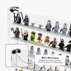 lego star wars minifigure display case with instructions for each individual to use