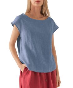 PRICES MAY VARY. The casual tops is made of 100% linen fabric, lightweight, breathable and durable It features a crew-neck, cap-sleeve, solid color, loose fitting, pull on closure This linen tops is easy to dress up. The basic design adds a cute sense of style to this simple top, trendy and flattering Great for daily wear, casual, shopping, work, street, date, office, work, beach, holiday, or any occasion Machine washable. Please refer to the detailed size measurement in the image before orderin Linen Shirt Women, Short Sleeve Blouses, Shirt Elegant, Outfit Essentials, Loose Fit Blouse, Loose Fit Shirts, Hawaii Trip, Casual Cap, Linen Casual