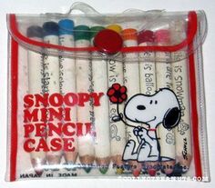 a pack of six snoopy mini pencils