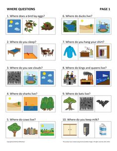 the worksheet is shown with pictures and words