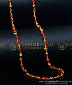 CHN243 - Beautiful Pavalam Gold Chain Models Gold Plated Coral Chain Online Shopping Pavalam Jewellery, Gold Beads Chain, Light Weight Gold Jewellery, Beads Chain, South Indian Jewellery