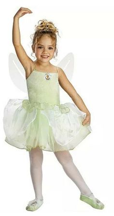 Disney TINKER BELL BALLERINA fairy Halloween costume 12-18 months girls toddler, Comes with Dress, Wings and Candy Bag Tinkerbell Costume Kids, Bell Costume, Tinkerbell Costume, Tinker Bell Costume, Green Costumes, Fairy Halloween Costumes, Ballerina Costume, Fancy Dress Up, Belle Dress