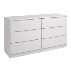 a white dresser with six drawers on top