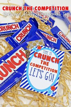 an image of crunch time candy bar wrappers on top of some shredded up straw