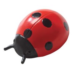 a ladybug toy sitting on top of a white surface