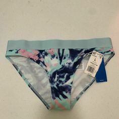 This Is A Pair Of Nwt Adidas Originals Multicolor Vapour Blue And Pink Womens Large Swim Bikini Bottom. Gl6130 Adidas Swimsuit, Pink Swim, Pink Tie Dye, Pink Ties, Swim Bottoms, Blue And Pink, Women Swimsuits, Adidas Women, Womens Swim