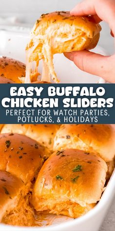 easy buffalo chicken sliders perfect for watching parties, potlucks, and holidays