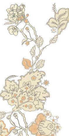 a drawing of flowers on a white background