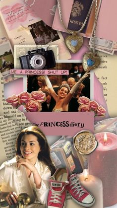 a collage of princess photos and other items with the words princess written on them