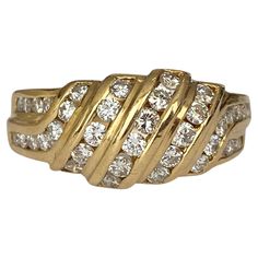 Offered Beautiful vintage ring in 18k yellow gold and diamonds made in Paris France by the Chaumet jewelry house. The ring is set with 38 round brilliant cut diamonds, approximately 0.90 carat of F/VS quality. The ring is stamped CHAUMET PARIS 2500/2, 750. Weight: 6 grams The height of the ring: 10 mm Ring Size: 17.50mm Chaumet, was founded by the jeweler of French origin Marie-Etienne Ninot. He began his career as an assistant jeweler to the court of Queen Marie Antoinette. In 1780, he moved to Chaumet Jewelry, Beautiful Rings Vintage, Yellow Gold Diamond Ring, Marie Antoinette, Gold Diamond Rings, Vintage Ring, Vintage Yellow, Round Brilliant Cut Diamond, Luxury Jewelry