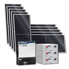 solar panels and other electrical equipment are shown in this image, with the same product on display