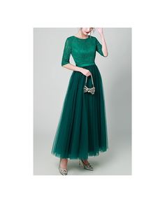 Get 10% off now! Buy modest green aline tulle ankle length party dress for guests at cheap price online. Free stable shipping and pro custom service since 2009. Tznius Party Dresses, Green Tulle Evening Dress For Formal Occasions, Green Tulle Floor-length Evening Dress, Green Tulle Party Dress, Green Tulle Dress For Party, Green Tulle Evening Dress For Wedding, Formal Green Tulle Evening Dress, Green Tulle Bridesmaid Evening Dress, Formal Holiday Green Maxi Dress