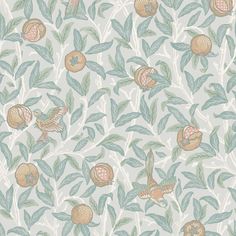 a wallpaper with flowers and birds on it