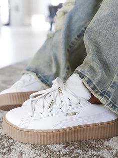 Puma Fenty Outfit, Fenty X Puma Shoes, Fenty Puma Shoes, Fenty Creepers, Puma Creepers, Puma X Fenty, Puma Outfit, Fenty X Puma