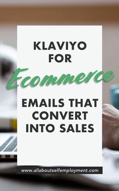 someone typing on their laptop with the text klavyo for ecommer emails that convert into sales