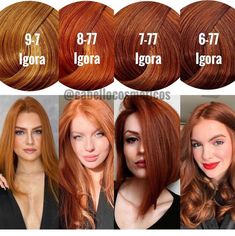 Igora Hair Color, Cheveux Oranges, Hair Color Orange, Hair Color Formulas, Coloring Images, Ginger Hair Color, Types Of Hair, Hair Color Auburn, Strawberry Blonde Hair