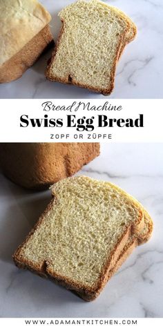 two slices of bread sitting on top of a white counter