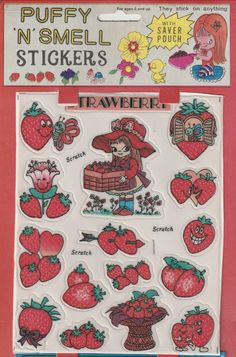 the sticker sheet has strawberrys on it