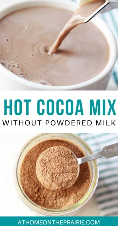 hot cocoa mix with powdered milk in a jar